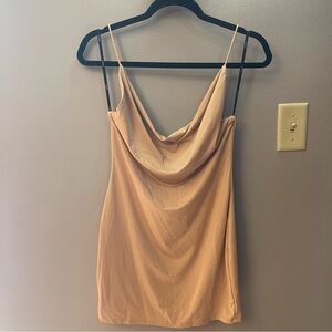 Forever 21 elegant Nude Cowl neck bodycon mini Dress